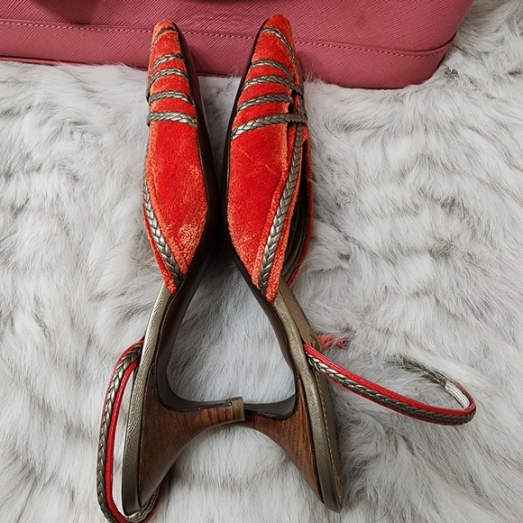 NWOT Bottega Veneta Coral Velvet Braided Slingback Heels Size 6 US EU 36 - Picture 6 of 8